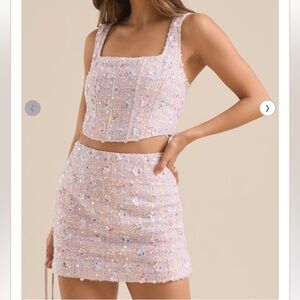 Altar'd State Ella Floral Tweed Corset Top🌸✨